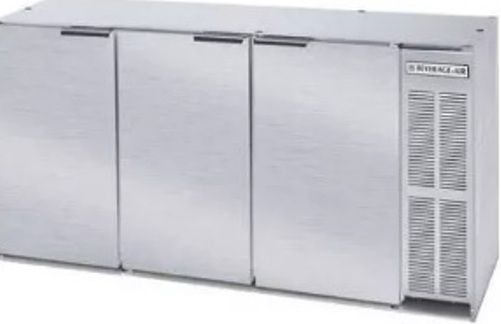 Beverage Air BB72HC-1-S Back Bar Refrigerator with 3 Solid Doors - 72