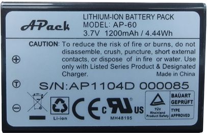 Optoma BB-PK12ALIS Model AP-60 Lithium-Ion Battery Pack For use with PK120 Projector, 3.7V 1200 mAh / 4.44Wh, UPC 796435090326 (BBPK12ALIS BB PK12ALIS AP60 AP 60) 