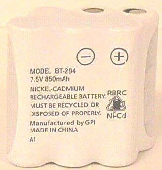 Uniden BBTY0294001 Model BT-294 Battery for SPU21KT & FRS Radios, 7.5v 850mAh, Genuine Original OEM Uniden, made by GPI for Uniden (BT 294 BT294 BBTY-0294001 BBTY0294-001)
