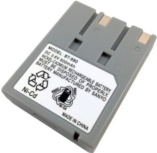 Uniden BBTY0373001 model BT-990 Ni-Cd Nickel Cadmium Rechargeable Battery; DC 3.6V 600mAh; Gray; Genuine Uniden Manufactured by Sanyo; Made in China; Interchangeable with BBTY0414001, BBTY0494001, BP990, BT990, BP2499, BT2499; Fits ANA9710 EXP99 EXP990 EXR2460 EXR2480 EXS9005 EXS9110 EXS9110i EXS9500 EXS9600 EXS9650 EXS9660 EXS9800 Cordless Phones and many others, UPC 702142499208 (BBTY-0373001 BBTY 0373001)