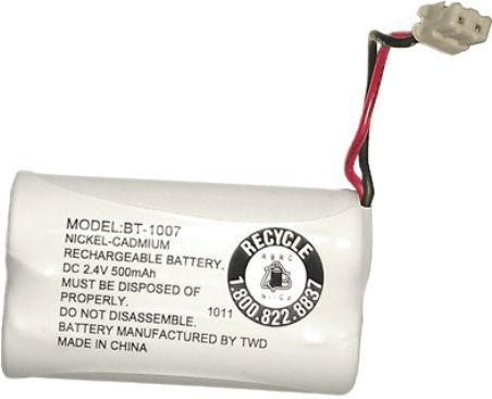 Uniden BBTY0651101 model BT1007 Nickel-Cadmium Rechargeable Cordless Phone Battery, DC 2.4V 500mAh, Genuine Original OEM Uniden Battery shipped with Uniden phones, Manufactured in China by TWD for Uniden; Works with Uniden CEZAI2998 DECT1340 DECT1363 DECT1363BK DECT1363-2 DECT1480 Series DECT1560 DECT1580 DECT1588 EZAI2997 EZI2996, UPC 700175605054 (BBTY-0651101 BBTY 0651101 BB-TY0651101 BBT-Y0651101)