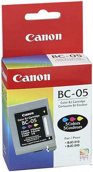 Canon BC05 Genuine Color Ink Cartridge, 3-colour cartridge: cyan, magenta, and yellow, Prints approximately 200 pages at 3.75 percent coverage (BC-05 BC 05)