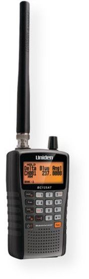 Uniden BC125AT Handheld Scanner; Black; 500 channels in 10 bands; CloseCall RF capture technology detects nearby radio frequencies; Do Not Disturb mode prevents close call check during a transmission; Backlit LCD display; Alpha tagging; VHF low/high, UHF; Civilian and military air bands; Service search; UPC 050633650639 (BC125AT BC-125AT BC125ATSCANNER BC125AT-SCANNER BC125ATUNIDEN BC125AT-UNIDEN) 
