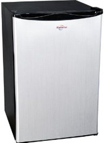 Koolatron BC-130SS Compact Fridge 4.6 Cu. Ft., 130-quart-capacity refrigerator/freezer for an office or dorm room, Flat-back design, 2 full-width slide-out wire shelves, Door storage, High-quality compressor, Adjustable thermostat from 28 to 50 degrees F, Reversible door with magnetic seal and recessed handle, Leveling legs, UPC 059586611124 (BC-130SS BC 130SS BC130SS)
