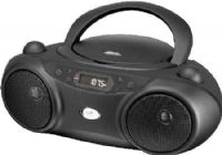 GPX BC232B Portable CD and Radio Boombox, Black, CD player (CD, CD-R/RW), Programmable tracks, Top-load disc player, Volume control, Built-in stereo speakers, Telescopic FM antenna, LCD Display with white backlight, 3.5mm audio input, Built in AC power cable, Requires 6 C batteries (not included), UPC 047323232046 (BC-232B BC 232B BC232) 