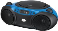 GPX BC232BU Portable CD and Radio Boombox, Blue, CD player (CD, CD-R/RW), Programmable tracks, Top-load disc player, Volume control, Built-in stereo speakers, Telescopic FM antenna, LCD Display with white backlight, 3.5mm audio input, Built in AC power cable, Requires 6 C batteries (not included), UPC 047323232053 (BC-232BU BC 232BU BC232B BC232) 