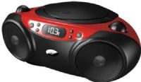 GPX BC232R Portable CD and Radio Boombox, Red, CD player (CD, CD-R/RW), Programmable tracks, Top-load disc player, Volume control, Built-in stereo speakers, Telescopic FM antenna, LCD Display with white backlight, 3.5mm audio input, Built in AC power cable, Requires 6 C batteries (not included), UPC 047323232039 (BC-232R BC 232R BC232) 