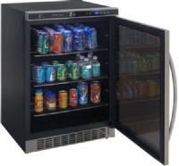 Avanti BCA516SS Undercounter Beverage Cooler, 5.0 Cu. Ft. Net Capacity, Automatic Defrost, 15 Amps, 120 Volts, Compact Size, Right Hinge Side, Temperature Range: 39° - 45°F, 3 Vinyl Coated Adjustable Shelves, Digital Temperature Control Type, Double Pane Tempered Reversible Glass Door, Long Life and Cool LED Interior Display Lighting with ON/OFF Switch, Stainless Steel Door Color, Black Cabinet Color, UPC 079841125166 (BCA516SS BCA-516-SS BCA 516 SS) 