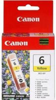 Canon 4708A003 model BCI-6Y Yellow Ink Cartridge, Designed for use with Canon BJC8200, I960, I9100, I9900, PIXMA IP3000, IP4000/R, IP5000, IP6000, IP8500, MP750, MP760, MP780, S800, S820, S830D, S900, S8200 and S9000 printers, 280 Pages Duty Cycle, New Genuine Original OEM Canon Brand, UPC 750845726275 (4708-A003 4708 A003 BCI 6Y BCI6Y) 