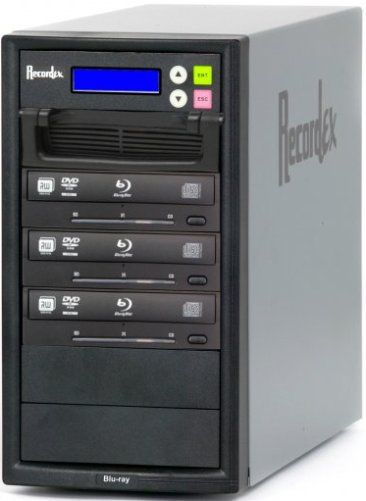 Recordex BD300 TechDisc Blu BD Duplicator with 500GB HD + (3) TripleFormat Writer (BD/DVD/CD 6x/16x/40x), Commercial grade steel case, Triple Format BD/DVD/CD Drives, Free technical support, Simple one-button operation, Advanced features include: test, compare, verify, and instant text status of all features, Supports all major disc format (BD-300 BD 300)