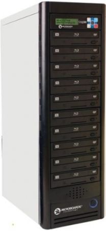 Microboards BD PROV3 NET-10 Daisy-Chainable 10-Bay Tower Blu-ray Duplicator, 20 Recorders, 8X BD-R, 2X RE Blu-ray Speed, 24X DVD-/+R, 8X DVD-DL DVD Speed, 48X CD Speed, MTBF more than 50000 Hours, MTTR 30 minutes, Image Archival permits the user to store disc images dynamically on the hard drive (BDPROV3NET10 BDPROV3-NET-10 BDPROV3 NET10 BDPROV3-NET10 BD-PROV3NET-10)
