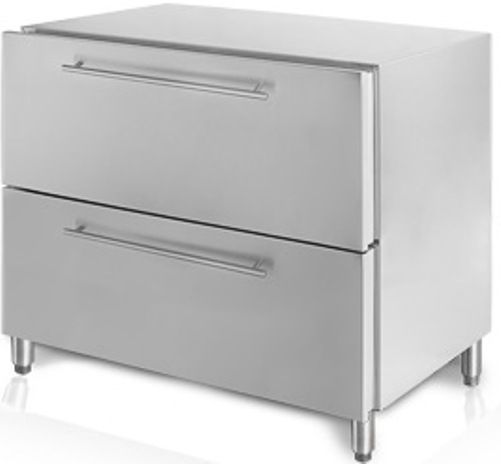 Summit BDR190CSSHH Complete Stainless Steel Two-drawer Refrigerator with Horizontal Handles, 6.7 cu.ft. Capacity, U.L. approved for built-in or free-standing use, Two slide-out drawers, Automatic defrost, Fully wrapped stainless steel drawers and cabinet, Professional stainless steel handles, Interior light, UPC 761101001081 (BDR-190CSSHH BDR 190CSSHH BDR190CSS BDR190CS BDR190CS BDR190C BDR190)