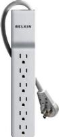 Belkin BE106000-08R Home/Office Outlets Surge Suppressor, 6 Receptacles, 1 Input Connectors, 15 A Max Electric Current, Standard Surge Suppression, 720 Joules Surge Energy Rating, 43 dB EMI/RFI Noise Filtration, 330 V Clamping Level, 6000 V Max Spike Voltage, 48000 A Max Spike Current, 1 x power cable - integrated - 8 ft Cables Included, Overload protection, 360 degree rotating plug Features, UPC 722868594483 (BE10600008R BE106000-08R BE106000 08R) 