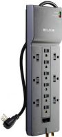 Belkin BE112234-10 Office Series Surge suppressor, 12 Receptacles, 1 Input Connectors, Cable TV Phone line Dataline Surge Protection, Standard Surge Suppression, 4120 Joules Surge Energy Rating, 1 x power cable - integrated - 10 ft Cables Included, UPC 722868594339 (BE11223410 BE112234-10 BE112234 10) 