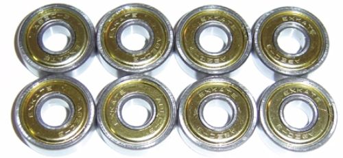 Exkate BEARINGS Abec 3's Gold Shield (sold in sets of eight) (BEARINGS EXKATEBEARINGS EXKATE-BEARINGS) 