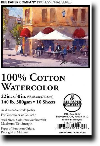 Bee Paper BEE-1159P10-2230 Watercolor 100 Percent Cotton Sheets, 22