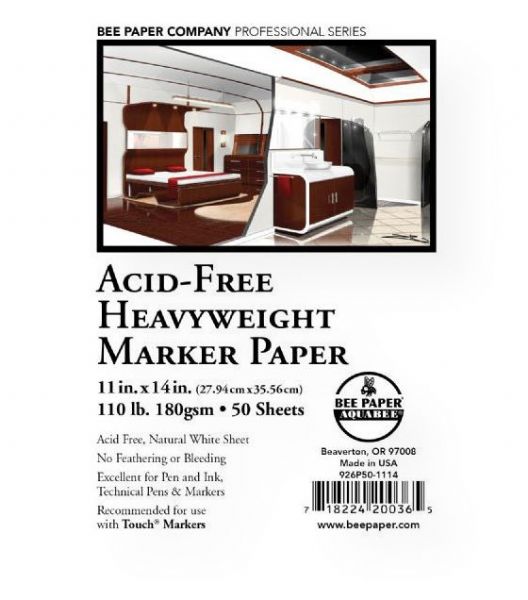 Bee Paper BEE-926P50-1114 Acid-Free Heavyweight Marker Paper Sheets 11