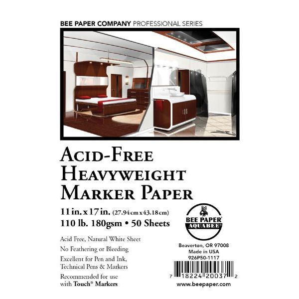Bee Paper BEE-926P50-1117 Acid-Free Heavyweight Marker Paper Sheets 11