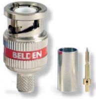 Belden 179DTBHD3 RG59BNC HD Connector, Pack of 50, Red Color; 3-Piece Crimp Type; Polished Nickel Finish; 75 Ohm Impedance; Weight 2.6 lbs; UPC BELDEN179DTBHD3 (BELDEN179DTBHD3 BELDEN-179DTBHD3 179DT BHD3 179DT-BHD3) 