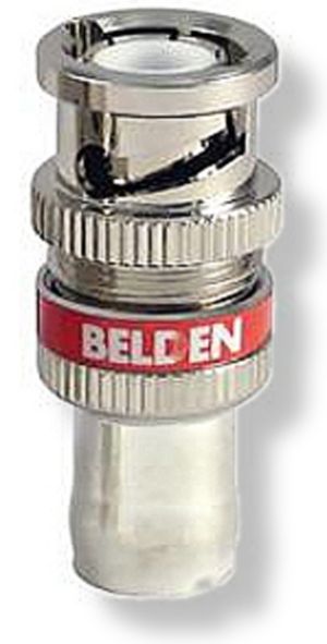 Belden 1505ABHDL RG-59 BNC High Definition Connector 1-Piece Locking, Red Color, Pack of 50; Designed to fit with Belden Brilliance cable creating the perfect cable-to-connector combination; Screw-Lock Collar provides superior electrical signal performance by creating coaxial alignment between the cable and connector center pin; Extended BNC Head Knurl nut design to ease identification and installation; Weight 2.4 lbs; UPC 013039256317 (BELDEN-1505ABHDL BELDEN1505ABHDL 1505A BHDL)