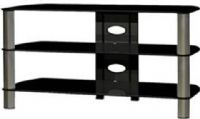 Techcraft BEL410B Flat-Panel Television Stand, 41-inch television stand in a black finish, Contours are designed to minimize presence, Tempered glass shelves, Fits 4 components comfortably, LCD / plasma panel Recommended Use, Up to 42" Recommended Display Size (BEL410B BEL-410B BEL 410B)  