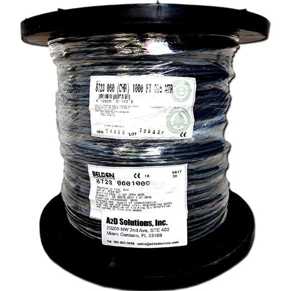 BELDEN 8622 0601000 Audio, Control Cable, 16 AWG, Stranded, 12 Conductors, 1000 Feet, Chrome; -20 degrees To +80 degrees celcius, operating temperature range; 80 degrees celcius, UL temperature rating; 235 lbs/1000 ft, bulk cable weigh; Max. Recommended Pulling Tension: 364 lbs; Min. Bend Radius/Minor Axis: 6.500