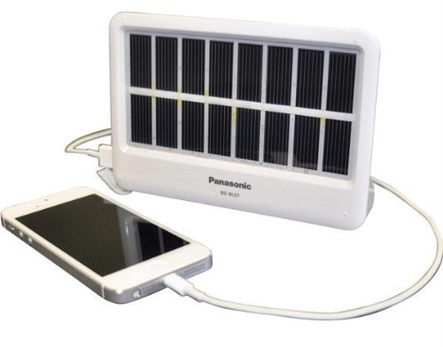 Panasonic BG-BL01AA SolarSmart Portable Solar Power for Mobile Devices; Conveniently charges smart devices and audio/video players using solar power; Provides up to 100 hours of emergency flashing LED light, 60 hours of light on low level, and up to 10 hours of powerful LED light on the high setting; Charges eneloop AA Ni-MH rechargeable batteries (included) using HIT solar panel technology; UPC 073096901629 (BGBL01AA BG-BL01AA)