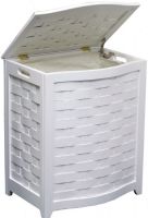Oceanstar BHV0100W Design Bowed Front Veneer Laundry Hamper, Durable solid basswood construction, Bowed front design for added style, Hand grips on both sides for portability, Laundry hamper is lined with a canvas bag, Rubber bumpers for lid to prevent marring of painted surface, Enamel coating for durability, appearance, and ease of cleaning, White Finish (BHV0100W BHV-0100W BHV 0100W BHV0100-W BHV0100 W) 