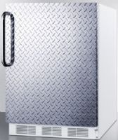 Summit BI540DPL Built-in Undercounter Refrigerator-freezer for General Purpose Use with Dual Evaporator Cooling, Diamond Plate Door and Professional Towel Bar Handle, White Cabinet, Over 5 cu.ft. of storage capacity in a perfectly sized 24" footprint, Right hand door swing, Cycle defrost, Zero degree freezer, Adjustable thermostat, Interior light (BI-540DPL BI 540DPL BI540-DPL BI540 DPL) 