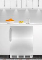 Summit BI540SSTB, 5.3 cu.ft. Under-Counter Built-In Refrigerator with Zero Degree Freezer: White with Wrapped SS Door and Towel Bar Handle, Interior light, 115 volt/ 60 hz (BI540-SSTB BI540SS BI540) 