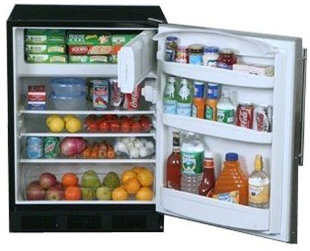 Summit BI541BSSTB Under-Counter Built-In Refrigerator with Zero Degree Freezer, Black w/ Wrapped Stainless Steel Door and Towel Bar Handle; 5.1 cu.ft. Capacity, 33 1/8