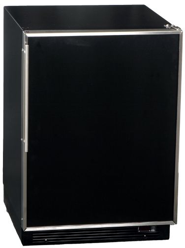 Summit BI605BFFFR Under-counter Refrigerator-Freezer, Black, 6.0 cu.ft. Capacity, Black Door with Frame for Panel, Large capacity, Auto-defrost in both sections, True built-in design with bottom condenser and flush back, Reversible door, UPC 761101012148 (BI-605BFFFR BI605BFF BI605B BI605-BFFFR BI605 BI-605)