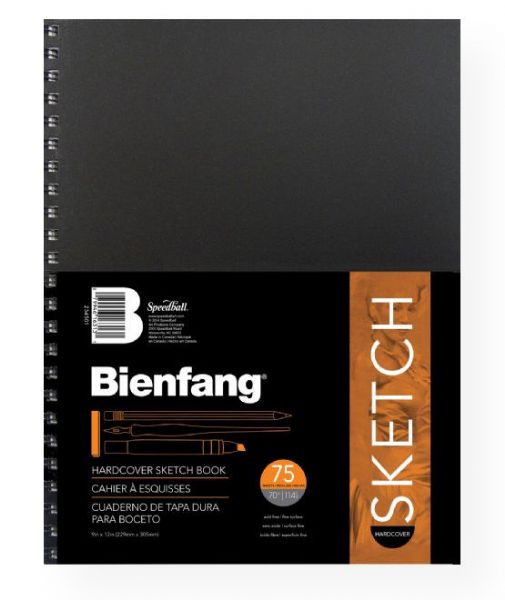Bienfang 234501 Hardcover Sketchbook 9 x 12; 70 lb heavyweight paper; Excellent surface for sketching and drawing; 75-sheets; Shipping Weight 2.00 lb; Shipping Dimensions 12.00 x 9.00 x 0.75 in; UPC 079946163131 (BIENFANG234501 BIENFANG-234501 SKETCHING)
