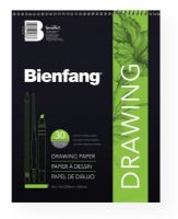 Bienfang 523WB-257 18" x 24" Raritan Drawing Paper Pad; Versatile, 70 lb; heavyweight paper with a medium surface texture; Great tooth for subtle color and shade effects; Excellent with pencil, charcoal, and pastel, very good with markers, pen and ink, and wet media; Can also be used for some applications of airbrush and light washes; Spiral bound; Acid-free; 30-sheet pads; 18" x 24"; UPC 079946012170 (BIENFANG523WB257 BIENFANG-523WB257 BIENFANG-523WB-257 BIENFANG/523WB257 DRAWING) 