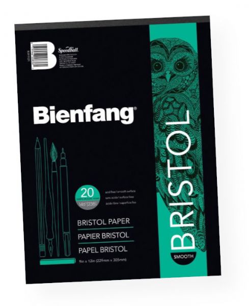 Bienfang 528P-140 Smooth Finish White Drawing Bristol Board Pads 14 x 17; A heavyweight, recycled, white drawing surface; 146 lb weight paper; Acid-free to resist yellowing and aging; Both surface textures are excellent with pencil, pen and ink, and very good with markers and light washes; Vellum finish maintains true color; Smooth finish does not feather or bleed; 20-sheet pads; UPC 079946008388 (BIENFANG528P140 BIENFANG-528P140 BIENFANG-528P-140 BIENFANG/528P140 DRAWING)