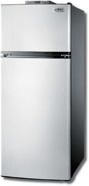 Summit BKRF1159SS Frost-free Break Room Refrigerator-freezer In Stainless Steel With Nist Calibrated Alarm/thermometers; NIST calibrated thermometers, two traceable thermometers provide an external readout of the current and high/low refrigerator and freezer temperature to the nearest tenth of a degree; Unit's height and control location meets guidelines for ADA compliant refrigeration; Limited space is no problem for our thin-line models, designed specifically for those hard-to-fit spots; (SUMM