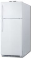Summit BKRF18W Freezer Refrigerator 30" Top With 18 cu. ft. Capacity Temperature Alarm, Crisper Door Storage and Frost Free Operation In White Color; Perfect for break room applications; Includes NIST calibrated thermometers that provide a current and high/low temperature of the refrigerator and freezer compartments; True frost-free operation saves on maintenance by preventing icy buildup; UPC 761101053394 (SUMMITBKRF18W SUMMIT BKRF18W SUMMIT-BKRF18W) 