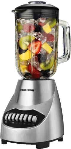 Black & Decker BLBD10GSS Blender, 350 Watts Power, Resistant glass jug calorb 42 ounces (1.25 L), Blades multi-level stainless steel, 10 speeds and pulse function, Easy to use, Cover with 1 ounce measuring cup (30 ml), The pieces can be washed in the dishwasher machine, Nozzle easily serve (BL-BD10GSS BLB-D10GSS BLBD-10GSS BLBD10-GSS)