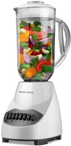 Black & Decker BLBD10PW Glass Plastic Blender, 10 speed and pulse function, 50 ounce plastic jar with level markings, Cover with 1 ounce measuring cup (30 ml), Blades multi-level stainless steel, The pieces can be washed in the dishwasher machine, Nozzle easily serve (BL-BD10PW BLB-D10PW BLBD-10PW BLBD 10PW BLBD10-PW BLBD10)