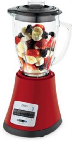 Oster BLSTMG-RDO Red 220 Volt Blender with Glass Jar, Powerful 450 Watt machine, 8 Speeds, 1.5L sturdy Glass Jar is dishwasher safe, Revolutionary Ice Crusher blade, All-Metal Drive system, European Asian style Power cord with two round prong plug, UPC  034264450134 (BLSTMGRDO BLSTMG-RDO BLSTMGRDO) 