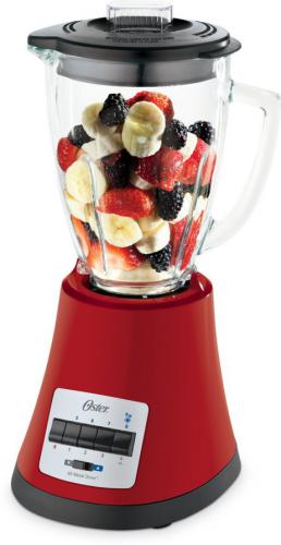 Oster BLSTMG-RDO Red 220 Volt Blender with Glass Jar, Powerful 450 Watt machine, 8 Speeds, 1.5L sturdy Glass Jar is dishwasher safe, Revolutionary Ice Crusher blade, All-Metal Drive system, European Asian style Power cord with two round prong plug, UPC  034264450134 (BLSTMGRDO BLSTMG-RDO BLSTMGRDO)