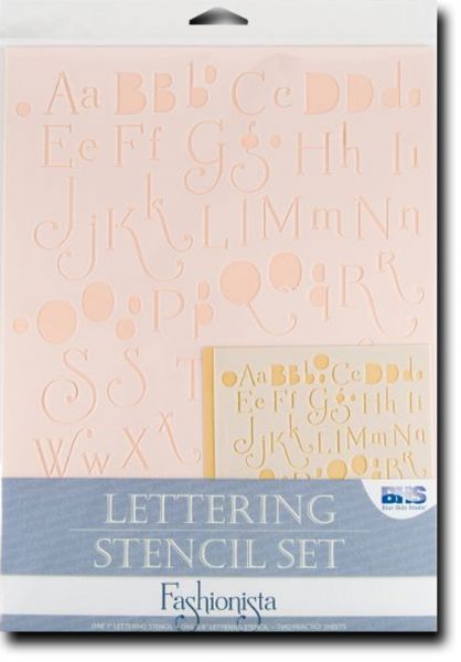 Blue Hills Studio 101SET Lettering Stencil Set Fashionista; These stencils are simple, error-free tools for so many decorative applications; Each 4-piece set includes a 3/8