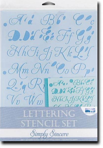 Blue Hills Studio 104SET Lettering Stencil Set Simply Sincere; These stencils are simple, error-free tools for so many decorative applications; Each 4-piece set includes a 3/8
