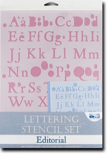 Blue Hills Studio 105SET Lettering Stencil Set Editorial; These stencils are simple, error-free tools for so many decorative applications; Each 4-piece set includes a 3/8