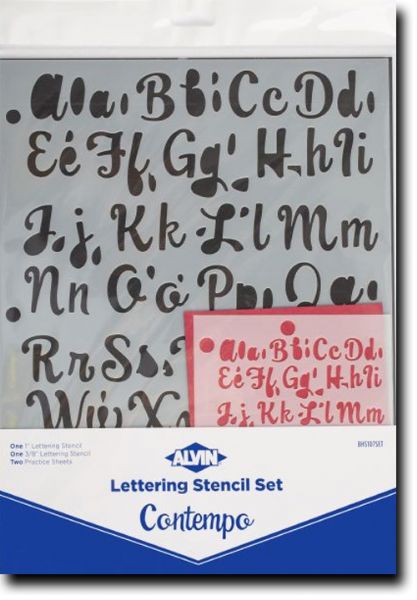 Blue Hills Studio 107SET Lettering Stencil Set Contempo; These stencils are simple, error-free tools for so many decorative applications; Each 4-piece set includes a 3/8