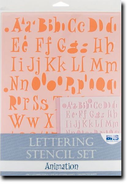 Blue Hills Studio 111SET Lettering Stencil Set Animation; These stencils are simple, error-free tools for so many decorative applications; Each 4-piece set includes a 3/8