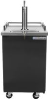 Beverage Air BM23HC-B Black Single Tap Kegerator Beer Dispenser - Black, 7.8 cu. ft. Capacity, 1 Phase, 115 Voltage, 1/5 HP Horsepower, 1 Number of Doors, 1 Number of Kegs, 1 Number of Shelves, 1/2 Barrel Style, 33° - 38° Degrees F Temperature Range, 3" Tap Tower Diameter, Door lock for added safety, 4" casters enable movement for cleaning, Features 1-  3" insulated tower with 1 faucet (BM23HC-B BM23HC B BM23HCB) 