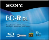 Sony BNR50R2H Blu-Ray Recordable Media, 50 GB Storage Capacity, 46 Hour Maximum Recording Time, 2x Maximum Write Speed, BD-R DL Media Formats, 120mm Form Factor, AccuCORE, Scratch Guard, UPC 027242699441 (BNR50R2H BNR-50R2H BNR 50R2H BNR50R-2H BNR50R 2H BNR 50R-2H BNR 50R 2H) 