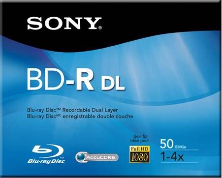 Sony BNR50R2H Blu-Ray Recordable Media, 50 GB Storage Capacity, 46 Hour Maximum Recording Time, 2x Maximum Write Speed, BD-R DL Media Formats, 120mm Form Factor, AccuCORE, Scratch Guard, UPC 027242699441 (BNR50R2H BNR-50R2H BNR 50R2H BNR50R-2H BNR50R 2H BNR 50R-2H BNR 50R 2H)