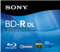 Sony BNR50RH Recordable Dual Layer Disc, 50 GB Storage Capacity, 46 Hour Maximum Recording Time, 2x Maximum Write Speed, BD-R DL Media Formats, 120mm Form Factor, UPC 027242699441 (BNR50RH BNR-50RH BNR 50RH) 